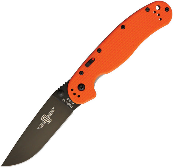 Ontario RAT 1A Linerlock A/O Assisted Open Orange Folding Knife 8871or