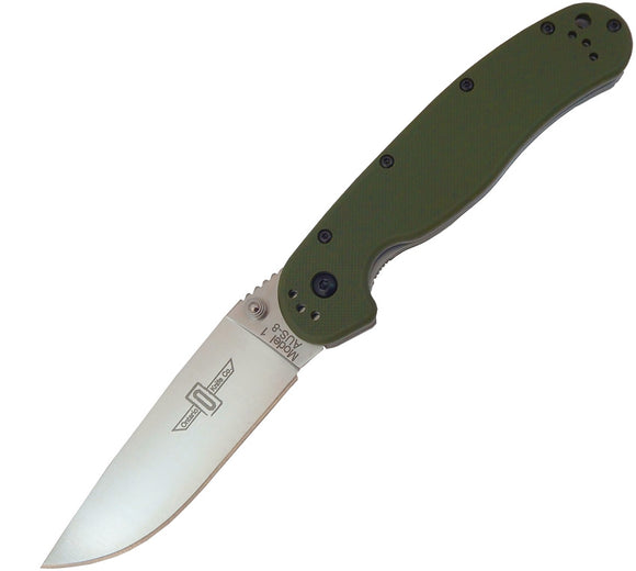 Ontario RAT I Linerlock Green Folding AUS-8 Steel Pocket Knife 8874TC