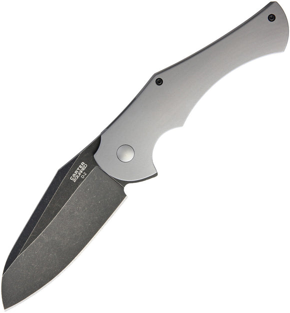 Ontario Carter 2quared Framelock Gray Titanium D2 Tool Steel Folding Knife 8876
