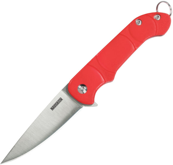 Ontario OKC Navigator Linerlock Red Synthetic Handle Steel Pocket Knife 8900RED