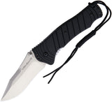 Ontario Joe Pardue Utilitac II Linerlock Stainless Satin Black Handle Knife 8908