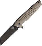 Ontario Besra Framelock Brown Micarta/Titanium Folding AUS-8 Pocket Knife 9000