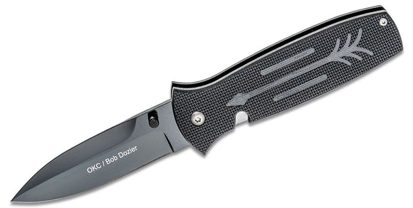 Ontario Dozier Arrow Black Linerlock D2 Tool Steel Black G10 Folding Knife 9101