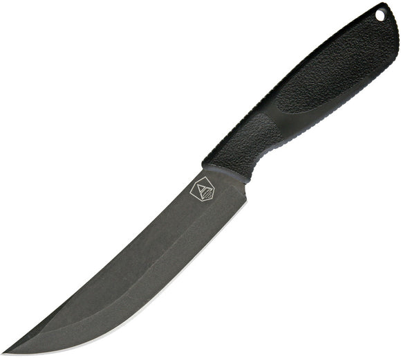Ontario SPA Combat Stainless Fixed Black Rubber Handle Knife w/ Belt Sheath 9711