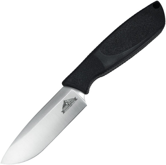 Ontario Hunt Plus Drop Point Black Rubber Handle Stainless Fixed Knife 9715