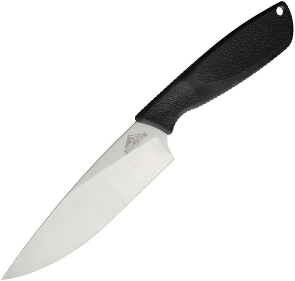 Ontario Hunt Plus Camp Stainless Fixed Black Rubber Handle Knife w/ Sheath 9717