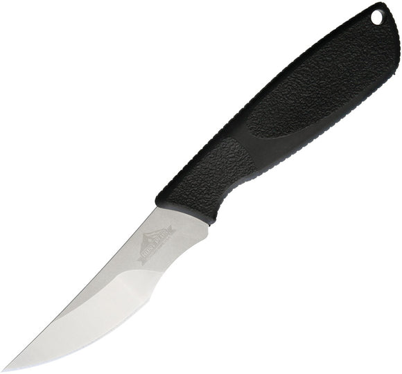 Ontario Hunt Plus Caper Stainless Fixed Black Rubber Handle Knife w/ Sheath 9718