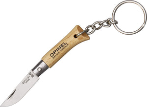 Opinel 1.87" Natural Beechwood Handle Keychain Folding Knife Folder 00065