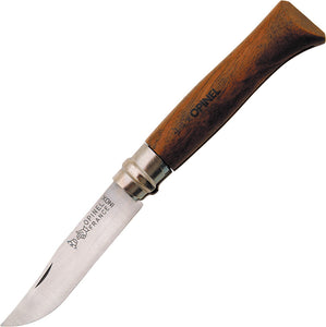 Opinel Walnut Folding Knife No 8 VRI Stainless Pocket Folder - 00648