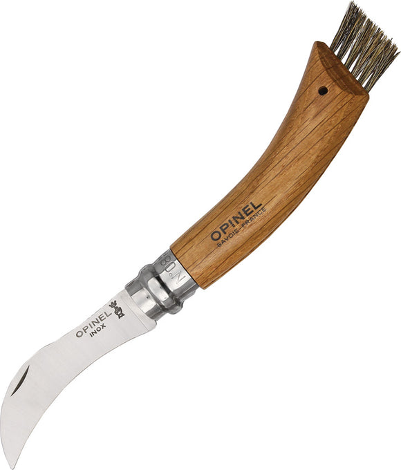 Opinel Oak Wood Mushroom Folding Pocket Knife Boars Hair with Gift Box & Sheath 01327