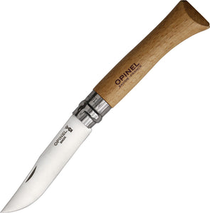 Opinel Corkscrew No 10 Beech Wood Stainless Pocket Folding Knife - 1410