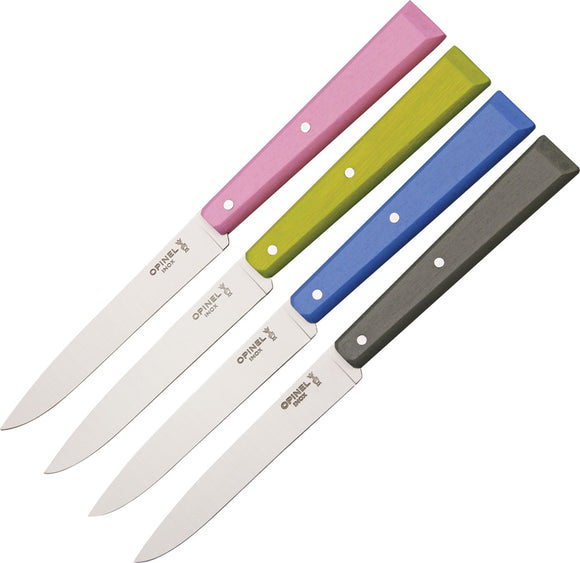 Opinel 4 Piece Bon Appetit Kitchen Table Colored Knife Set 01533