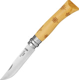 Opinel Snow Flake Nature Series No 7 # Folding Beech Wood LOCKING Knife 01553