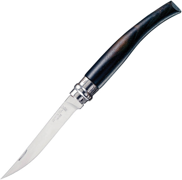 Opinel Slim No 10 Ebony Black Wood Handle Stainless Mirror Folding Knife 01708