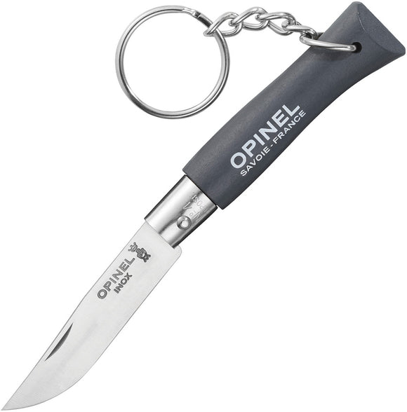Opinel No 4 Gray Wood Handle Pocket Keyring Folding Knife Keychain 02056