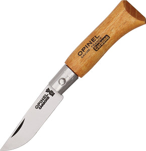 Opinel N2 Beechwood Handle Stainless Folding High Carbon Steel Blade Knife 11020