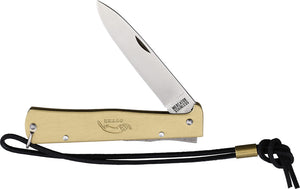 OTTER-Messer Mercator Lockback Brass Folding Stainless Pocket Knife 10726RGRLB