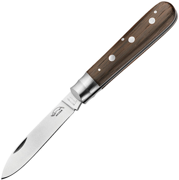 OTTER-Messer 3-Rivet Smoked Oak Folding Carbon Steel Pocket Knife 169