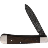 OTTER-Messer Levin Oak Wood Stainless Folding Damascus Steel Pocket Knife 268DRAU