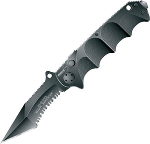 Boker Plus RBB Button Lock Folding Serrated Tanto Blade Black Knife