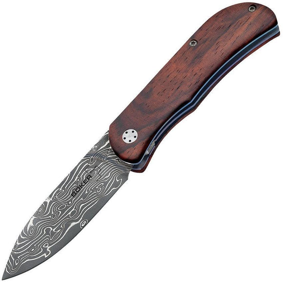Boker Plus Exskelibur II Linerlock Folding Blade Wood Handle Knife