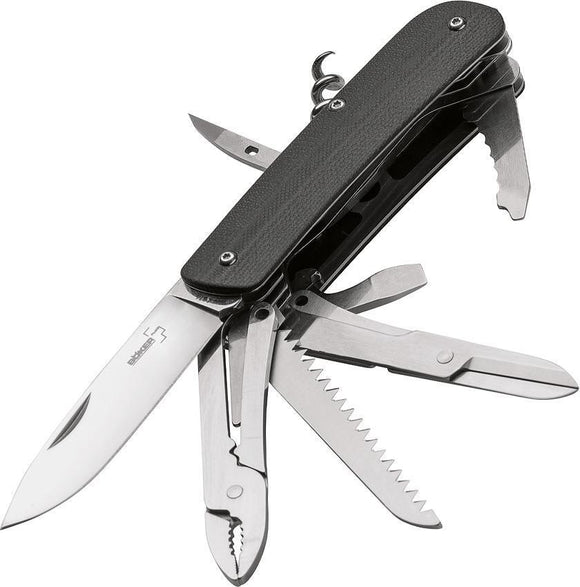 Boker Plus Tech Tool City 4 Black G10 Stainless Knife Pocket Multi-Tool