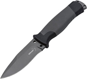 Boker Plus 8" Outdoorsman Black TPR Handle Full Tang Fixed Blade Knife
