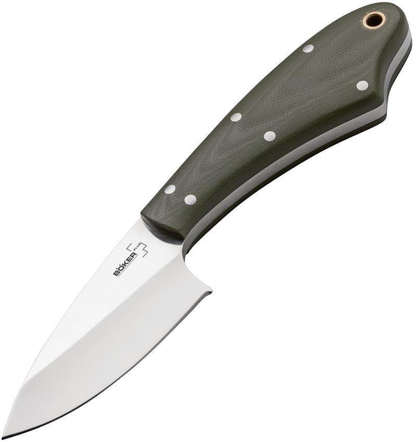Boker Plus Easedrop Stainless Fixed Drop Blade Green G10 Handle Knife