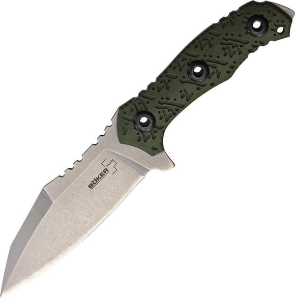 Boker Plus Colubris Wharncliff Blade Olive Green G10 Fixed Blade Knife