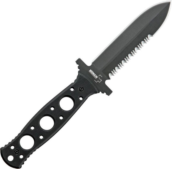 Boker Plus Steelmariner Titanium Black Fixed Serrated Blade Knife