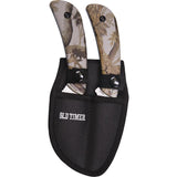 Schrade Old Timer 2pc Fixed Blade Combo Snowblind Camo Handle Knife Set