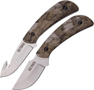 Schrade Old Timer 2pc Fixed Blade Combo Snowblind Camo Handle Knife Set