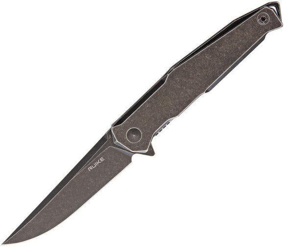 Ruike P108 Beta Plus Black Stonewash 14C28N Stainless Drop Folding Knife