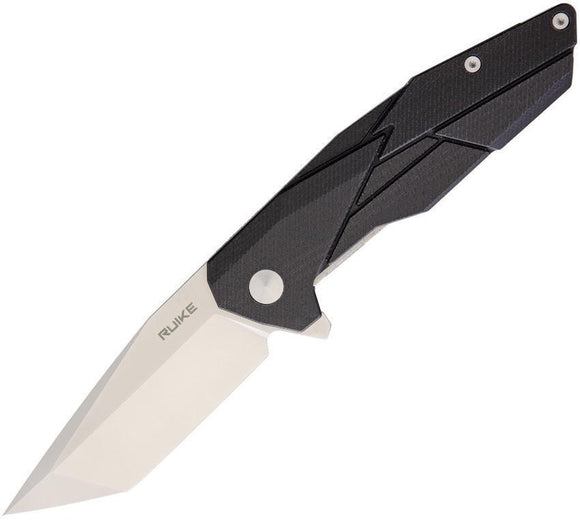 Ruike P138 Linerlock Black G10 Handle 14C28N Stainless Tanto Folding Knife
