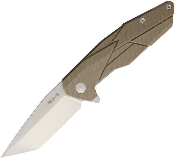 Ruike P138 Linerlock Desert Tan G10 Handle 14C28N Stainless Folding Knife