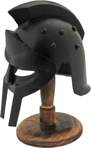 Mini Black Steel Gladiator Helmet w/ Stand Replica 230976