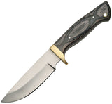 Black Pakkawood Fixed Full Tang DROP PT Hunter Knife with Leather Sheath 3361BK