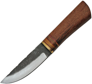 8.5" Hunter Wood Handle Fixed Blade Knife w/ Sheath 4425