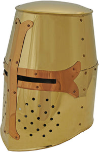 Crusader Replica Helmet 18 Gauge Steel Consturction Gold Colored 910981