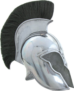 India Made Silver 18 Gauge Steel Replica Reenactment Troy Helmet 923