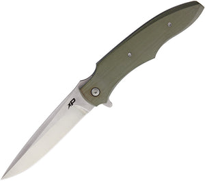 Patriot Bladewerx Lincoln Linerlock Harpoon OD Green Folding Knife 945od