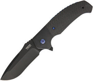 Pena Knives Mini Diesel Framelock Black Carbon Fiber Folding Knife PE13