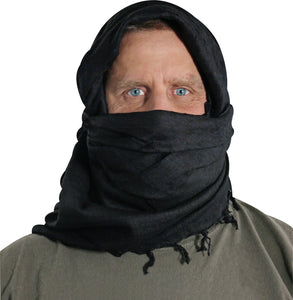 Camcon Shemagh Desert Headwear Eye Protection Cotton Black Scarf 61038
