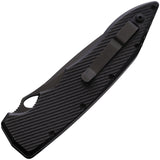 Piranha Knives Automatic Predator Tactical Knife Button Lock Black Aluminum Serrated Blade CP10BKTS