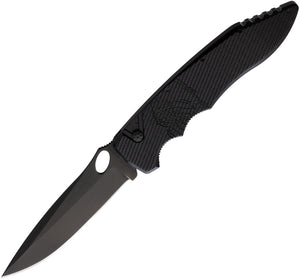 Piranha Knives Automatic Predator Knife Button Lock Black Aluminum CPM-S30V Blade CP10BKT