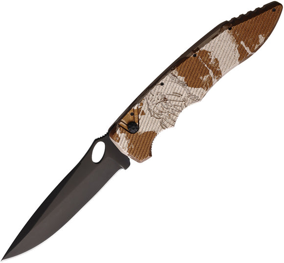 Piranha Knives Automatic Predator Tactical Knife Camo Aluminum Black S30V Blade CP10CT