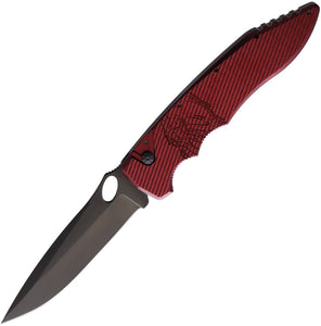 Piranha Knives Automatic Predator Red Button Lock Knife