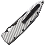 Piranha Knives Automatic Predator Knife Button Lock White Aluminum CPM-S30V Blade CP10ST