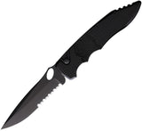 Piranha Knives Automatic Mini Predator Knife Button Lock Black Aluminum S30V Fixed Blade Knife 11BKTS