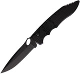 Piranha Knives Automatic Mini Predator Knife Button Lock Black Aluminum S30V Fixed Blade Knife 11BKT